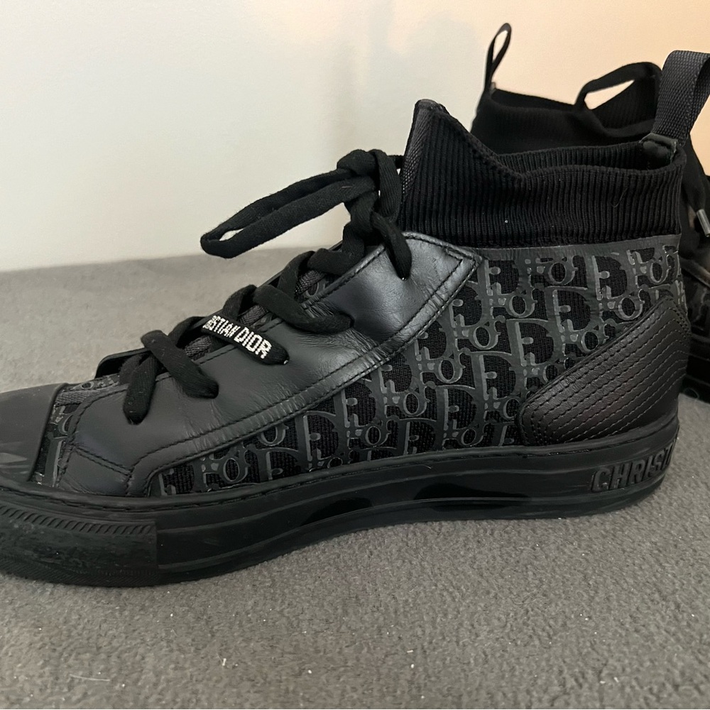 Dior Walk N Dior black high top sneaker. Euro 39.5. Lightly used, see pics.